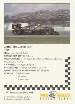 1991 ProTrac's Formula One #98 Ayrton Senna Back