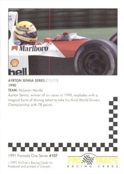 1991 ProTrac's Formula One #107 Ayrton Senna Back