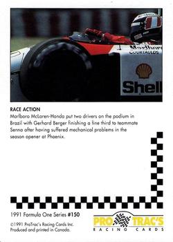 1991 ProTrac's Formula One #150 Gerhard Berger Back