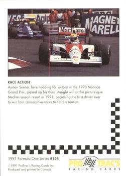 1991 ProTrac's Formula One #154 Ayrton Senna Back