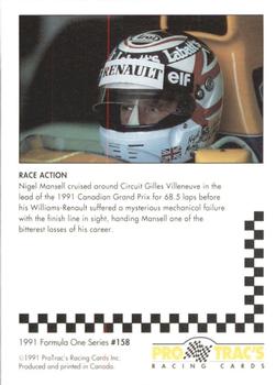 1991 ProTrac's Formula One #158 Nigel Mansell Back