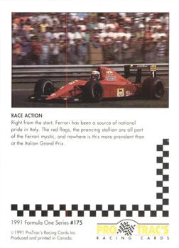 1991 ProTrac's Formula One #175 Ferrari Italy Back