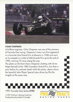1991 ProTrac's Formula One #193 Nigel Mansell / Colin Chapman Back
