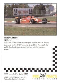 1991 ProTrac's Formula One #197 Gilles Villeneuve Back