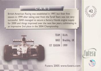 2005 Futera Grand Prix #42 B.A.R. Back