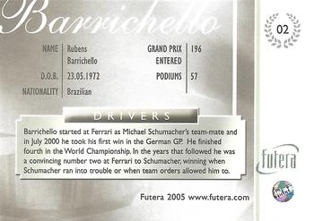 2005 Futera Grand Prix #02 Rubens Barrichello Back