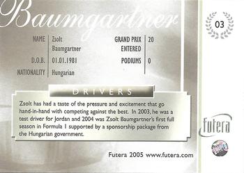 2005 Futera Grand Prix #03 Zsolt Baumgartner Back