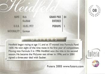 2005 Futera Grand Prix #08 Nick Heidfeld Back