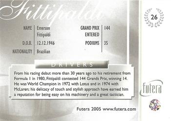 2005 Futera Grand Prix #26 Emerson Fittipaldi Back