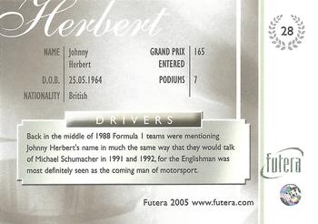 2005 Futera Grand Prix #28 Johnny Herbert Back