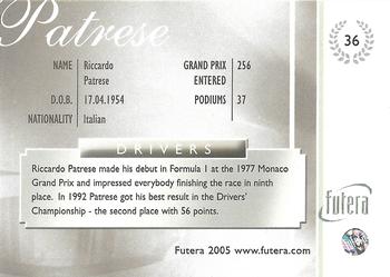 2005 Futera Grand Prix #36 Riccardo Patrese Back