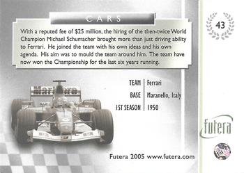 2005 Futera Grand Prix #43 Ferrari Back