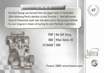 2005 Futera Grand Prix #47 Red Bull Back