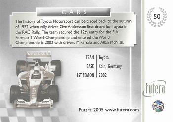 2005 Futera Grand Prix #50 Toyota Back