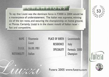 2005 Futera Grand Prix #53 Vitantonio Liuzzi Back