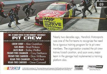 2013 Press Pass - Color Proof Black #69 No. 24 AARP/Drive to End Hunger Chevrolet Back