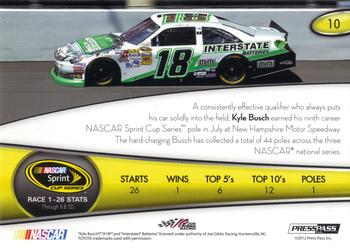 2013 Press Pass - Color Proof Yellow #10 Kyle Busch Back