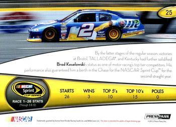 2013 Press Pass - Color Proof Yellow #25 Brad Keselowski Back