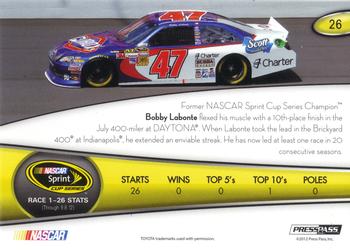 2013 Press Pass - Color Proof Yellow #26 Bobby Labonte Back