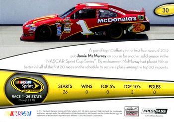 2013 Press Pass - Color Proof Yellow #30 Jamie McMurray Back