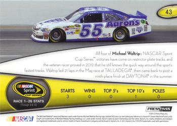 2013 Press Pass - Color Proof Yellow #43 Michael Waltrip Back