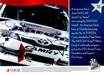 2013 Press Pass - Color Proof Yellow #76 Mark Martin's car Back