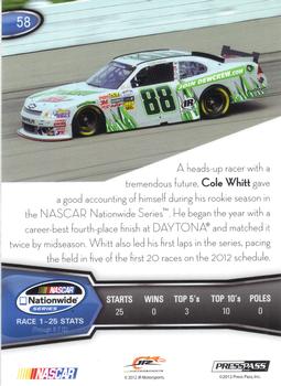 2013 Press Pass - Color Proof Magenta #58 Cole Whitt Back