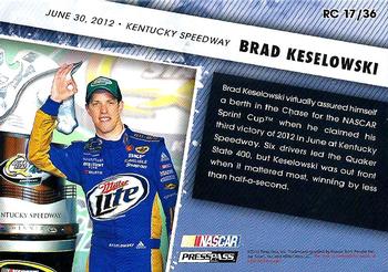 2013 Press Pass - Racing Champions #RC  17 Brad Keselowski Back