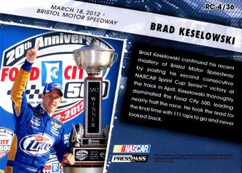 2013 Press Pass - Racing Champions #RC  4 Brad Keselowski Back