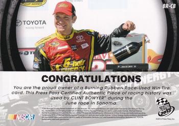 2013 Press Pass - Burning Rubber Gold #BR-CB Clint Bowyer Back