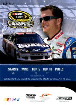 2012 Press Pass - Cup Chase Prizes #CCP 7 Dale Earnhardt Jr. Back