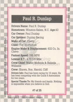 1993 Advanced Images Quick Eight  #7 Paul Dunlap's Car Back