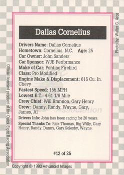 1993 Advanced Images Quick Eight  #12 Dallas Cornelius's Car Back