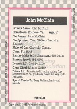 1993 Advanced Images Quick Eight  #15 John McClain's Car Back