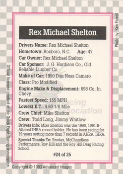 1993 Advanced Images Quick Eight  #24 Rex Michael Shelton's Car Back