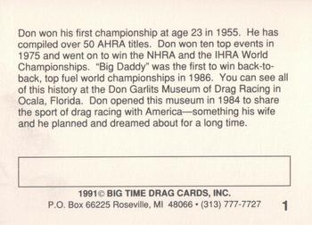 1991 Big Time Drag #1 Don Garlits Back