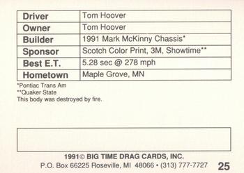 1991 Big Time Drag #25 Tom Hoover Back