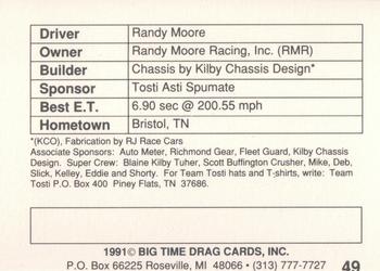 1991 Big Time Drag #49 Randy Moore Back
