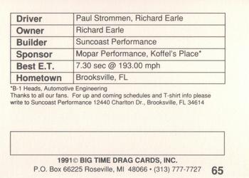1991 Big Time Drag #65 Paul Strommen Back