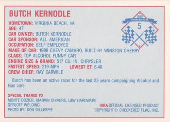 1989 Checkered Flag IHRA #5 Butch Kernodle Back