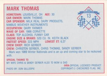 1989 Checkered Flag IHRA #13 Mark Thomas Back