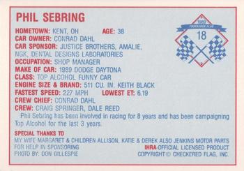 1989 Checkered Flag IHRA #18 Phil Sebring Back