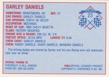 1989 Checkered Flag IHRA #23 Garley Daniels Back