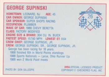 1989 Checkered Flag IHRA #26 George Supinski Back