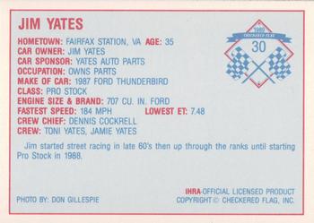 1989 Checkered Flag IHRA #30 Jim Yates Back