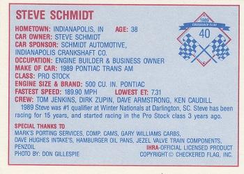 1989 Checkered Flag IHRA #40 Steve Schmidt Back