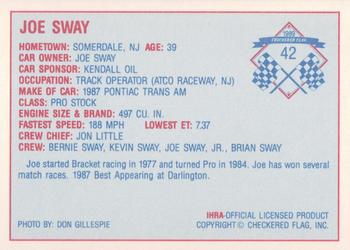 1989 Checkered Flag IHRA #42 Joe Sway Back