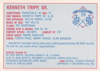 1989 Checkered Flag IHRA #59 Kenneth Tripp Sr. Back