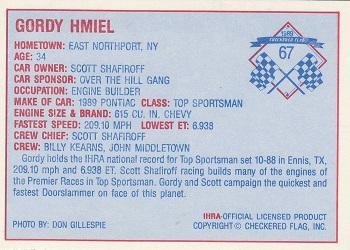 1989 Checkered Flag IHRA #67 Gordy Hmeil Back