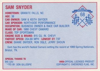 1989 Checkered Flag IHRA #68 Sam Snyder Back